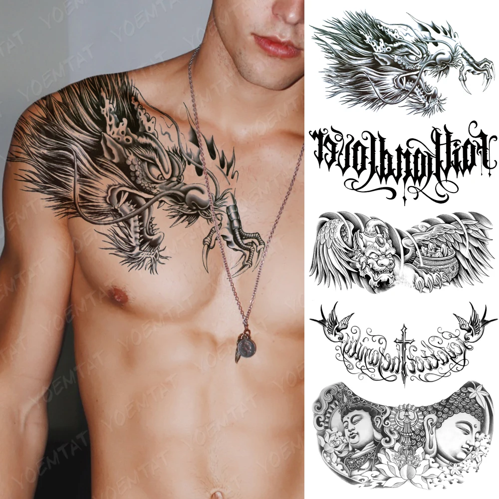 Large Chest Tattoo For Men Black Chinese Fly Dragon Waterproof Temporary Tattoos Sticker Waist Back Art Designs Women Fake Tatoo
Large Chest Tattoo For Men Black Chinese Fly Dragon Waterproof Temporary Tattoos Sticker Waist Back Art Designs Women Fake Tatoo