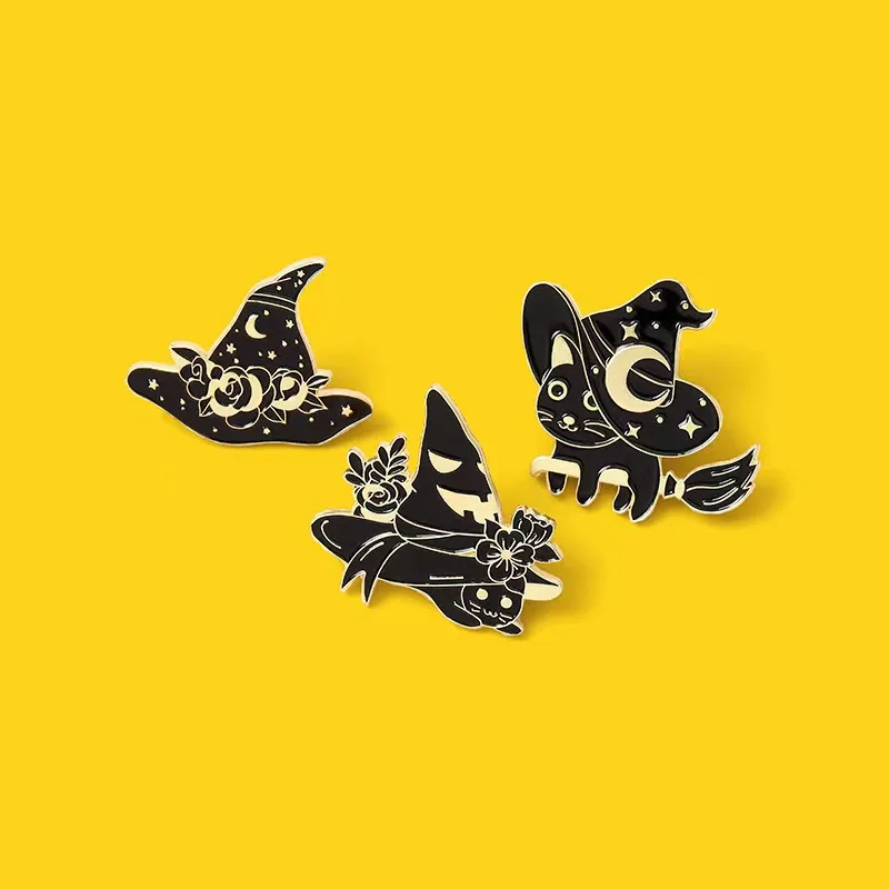 

Punk Dark Brooch Collection Enamel Pins Skull Bat Witch Gothic Lapel Pins Wiccan Brooches Metal Badge Halloween Gift Jewelry