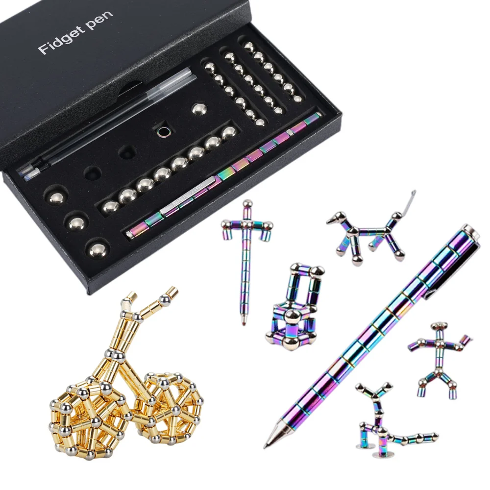 New Creative Metal Strong Magnetic Pen 0.5mm Decompression Toy Fidget Pen Set For Gift School Office Writing Stationery Supplies
New Creative Metal Strong Magnetic Pen 0.5mm Decompression Toy Fidget Pen Set For Gift School Office Writing Stationery Supplies