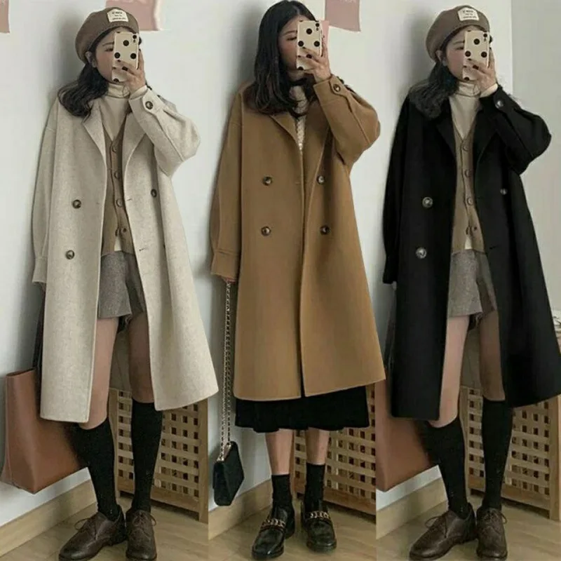 Korean Fashion Women Woolen Fleece Coat Solid Color Long Sleeve Thickened Coat for Women
Korean Fashion Women Woolen Fleece Coat Solid Color Long Sleeve Thickened Coat for Women