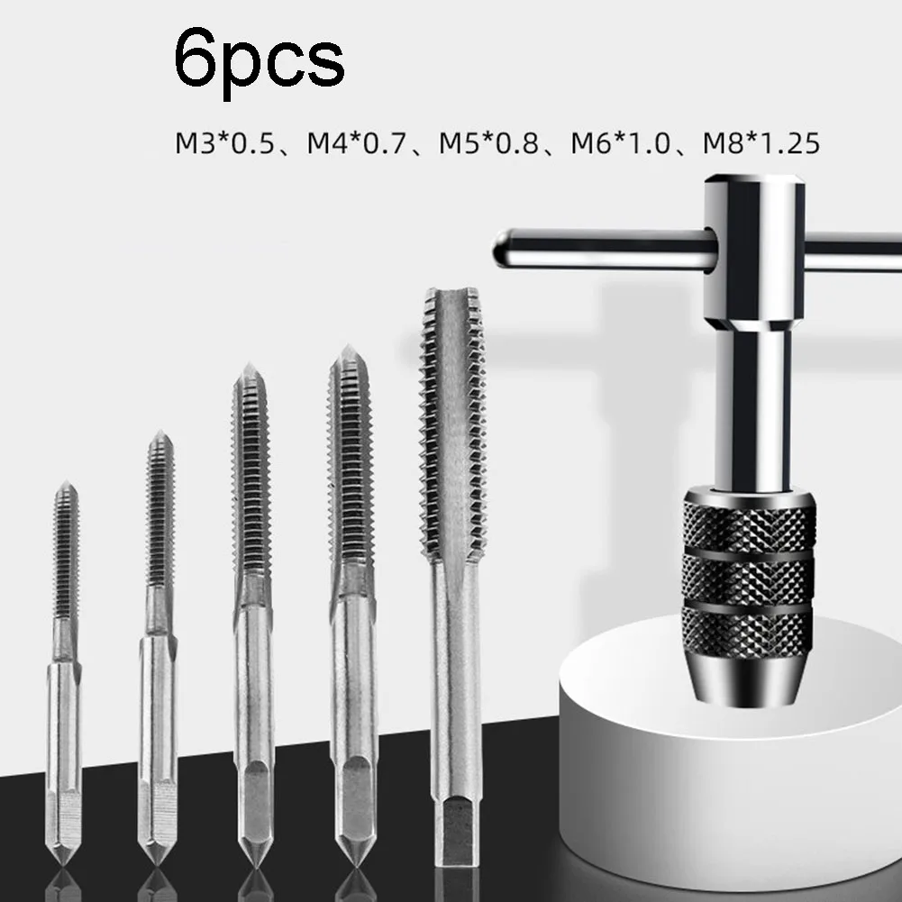 6pcs T-type Wrench Drill Set Hand Tapping Tools Machine Screw Thread Tap Bit M3/M4/M5/M6/M8 Tap Set DIY Tool
6pcs T-type Wrench Drill Set Hand Tapping Tools Machine Screw Thread Tap Bit M3/M4/M5/M6/M8 Tap Set DIY Tool