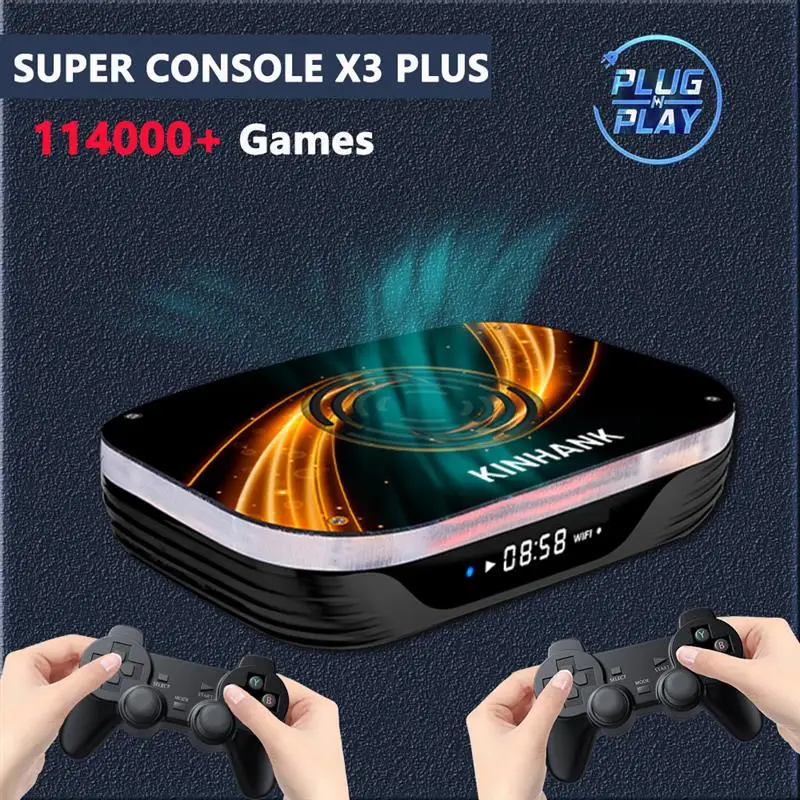 Супер консоль X3 Plus Ретро видео игровые консоли для PS1/PSP/DC/N64/MAME S905X3 4K/8K Android TV Box с 114000 классических игр
Супер консоль X3 Plus Ретро видео игровые консоли для PS1/PSP/DC/N64/MAME S905X3 4K/8K Android TV Box с 114000 классических игр