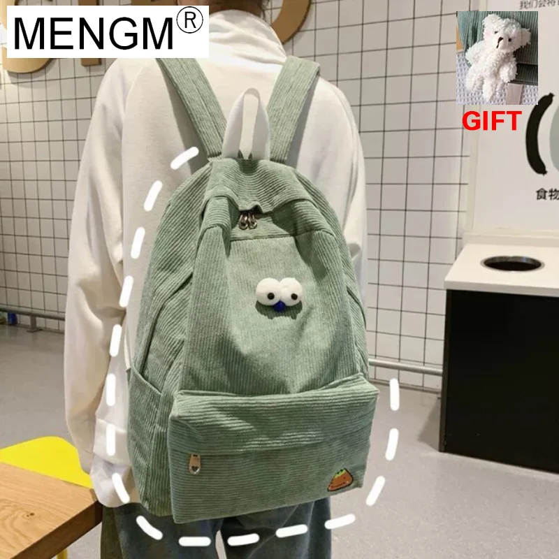 Stripe Cute Corduroy Woman Backpack Schoolbag For Teenage Girls Boys Bear Gift Female Fashion Bag Student Lady Book Pack
Stripe Cute Corduroy Woman Backpack Schoolbag For Teenage Girls Boys Bear Gift Female Fashion Bag Student Lady Book Pack