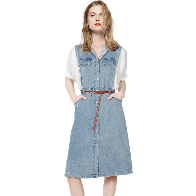 2022 summer new A-line skirt literary ageing college wind denim skirt splicing shirt dress short-sleeved dress
2022 summer new A-line skirt literary ageing college wind denim skirt splicing shirt dress short-sleeved dress