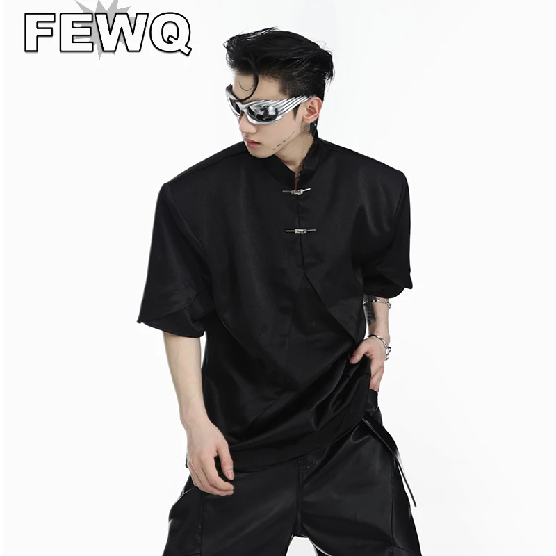 FEWQ Double Layer Deconstruction Men's Short Sleever Shirts Shoulder Pad Niche Design Male Tops High Street Metal Button 9C762
FEWQ Double Layer Deconstruction Men's Short Sleever Shirts Shoulder Pad Niche Design Male Tops High Street Metal Button 9C762