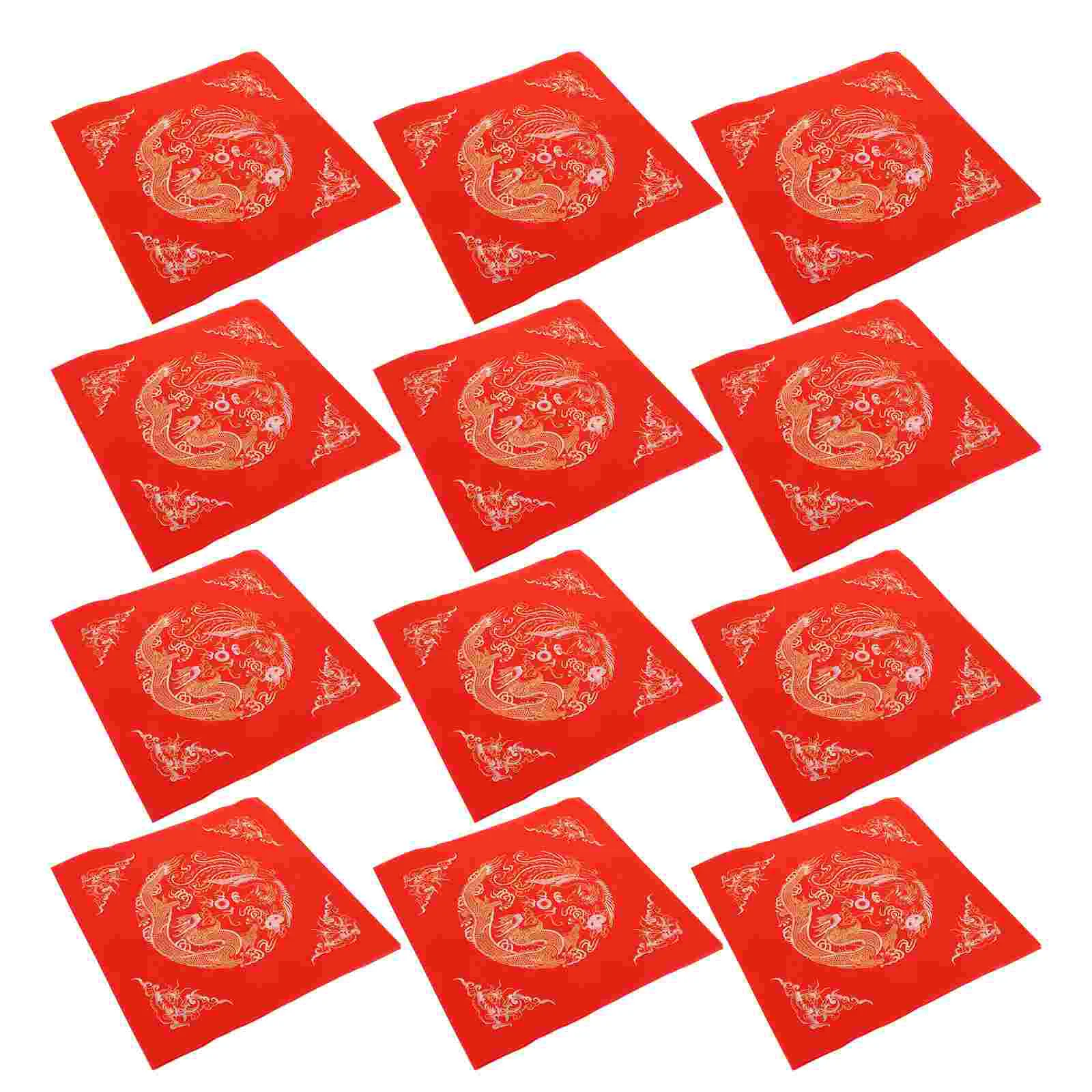 

40 Pcs Red Paper Fight Door Character Chinese Calligraphy Blank Xuan Rice Fu Writing Papers Party Supplies