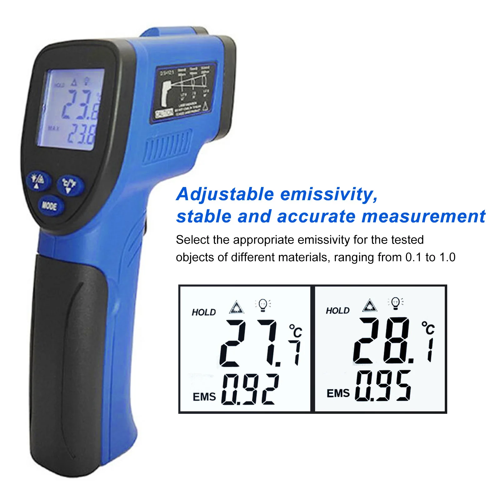 Infrared Temperature Measuring Gun No Touch Gun Thermometer Digital Display Industrial Thermometer with Backlight ℃/ ℉ Switchabl
Infrared Temperature Measuring Gun No Touch Gun Thermometer Digital Display Industrial Thermometer with Backlight ℃/ ℉ Switchabl