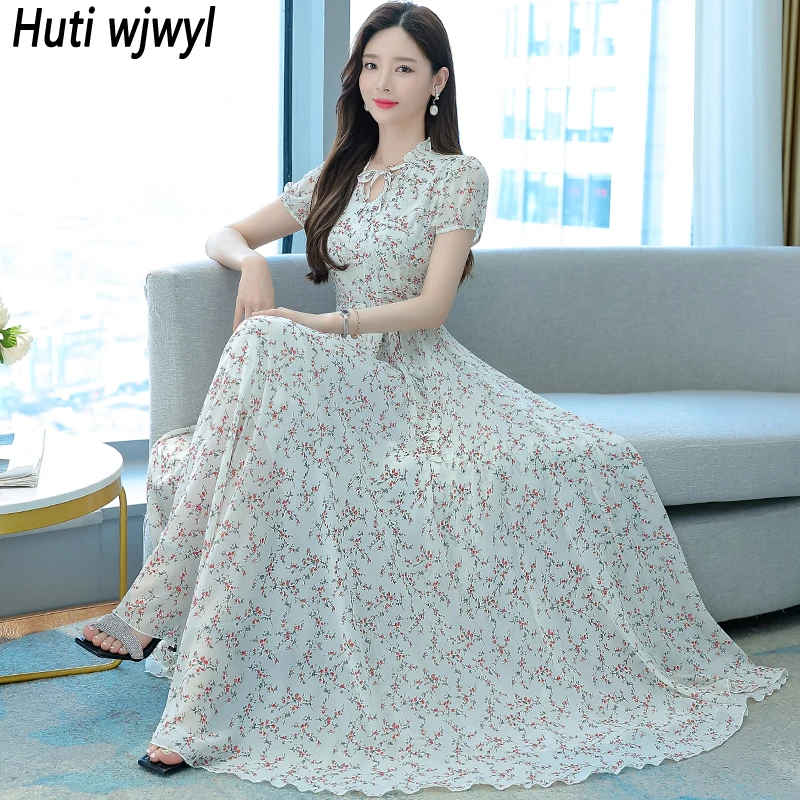 2022 Floral Chiffon Ruffled Collar Maxi Dress Summer Casual White Boho Beach Sundress Summer Elegant Bodycon Party Midi Vestidos
2022 Floral Chiffon Ruffled Collar Maxi Dress Summer Casual White Boho Beach Sundress Summer Elegant Bodycon Party Midi Vestidos
