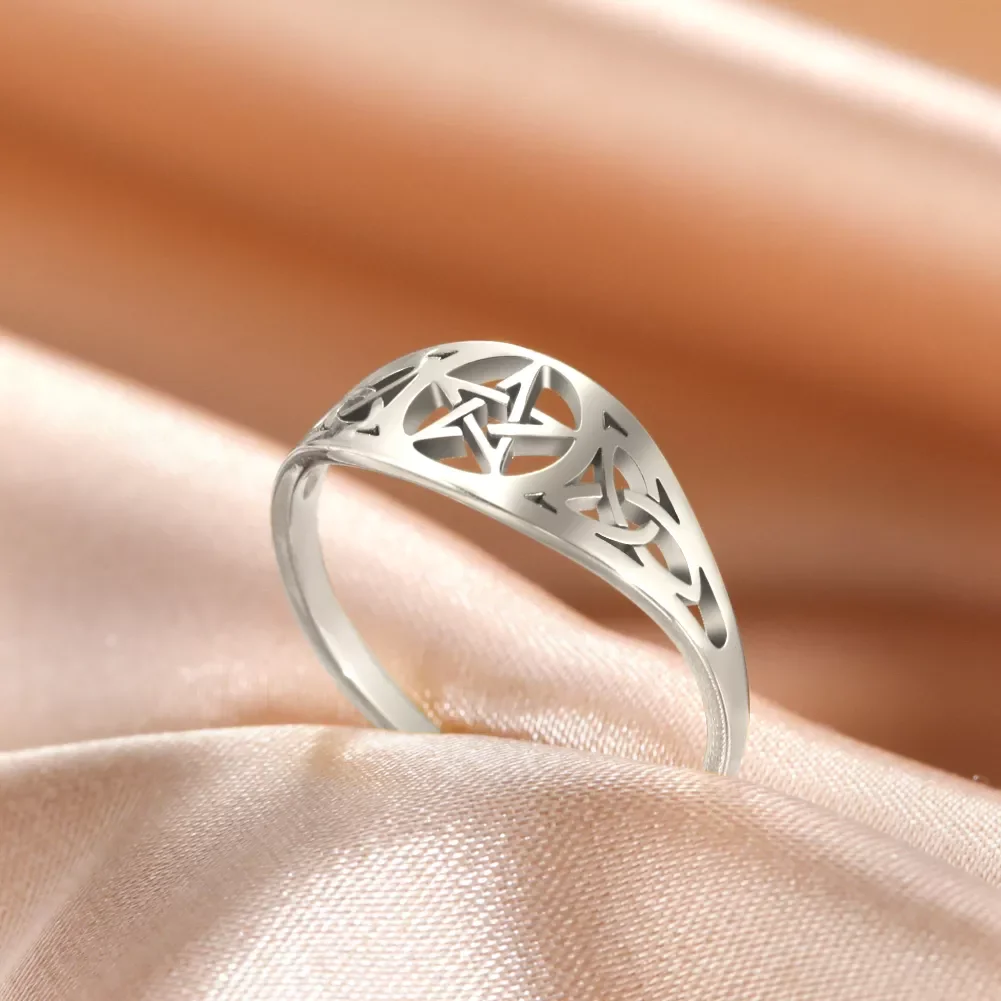 Irish Knot Celtics Star Ring for Women Supernatural Pentagram Wicca Amulet Couple Rings Stainless Steel Jewelry Gifts
Irish Knot Celtics Star Ring for Women Supernatural Pentagram Wicca Amulet Couple Rings Stainless Steel Jewelry Gifts