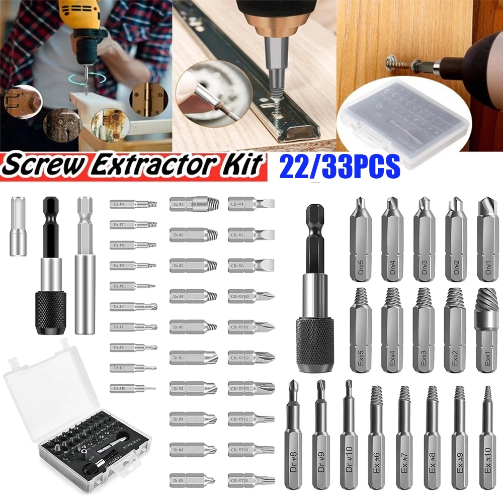 Damaged Screw Extractor Drill Bit Set Stripped Broken Screw Bolt Remover Extractor Easily Take Out Demolition Tools
Damaged Screw Extractor Drill Bit Set Stripped Broken Screw Bolt Remover Extractor Easily Take Out Demolition Tools