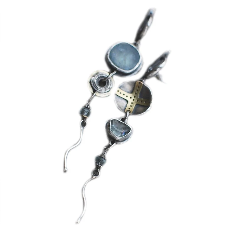 Tribal Style Earring Asymmetrical Long Dangle Earring Women Vintage Jewelry Blue Stone Cross Earrings Metal Material
Tribal Style Earring Asymmetrical Long Dangle Earring Women Vintage Jewelry Blue Stone Cross Earrings Metal Material