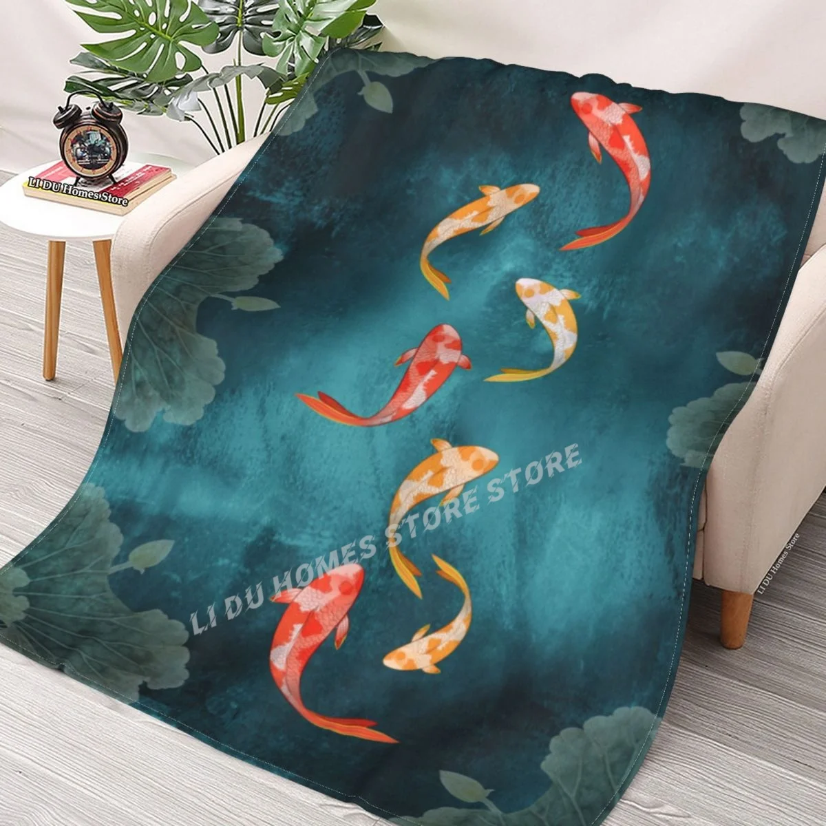 Chinese Style Goldfish Dark Water Wave Green Lotus Throw Blanket flannel Collage Blanket Bedding soft Cover Bedspreads Blankets
Chinese Style Goldfish Dark Water Wave Green Lotus Throw Blanket flannel Collage Blanket Bedding soft Cover Bedspreads Blankets
