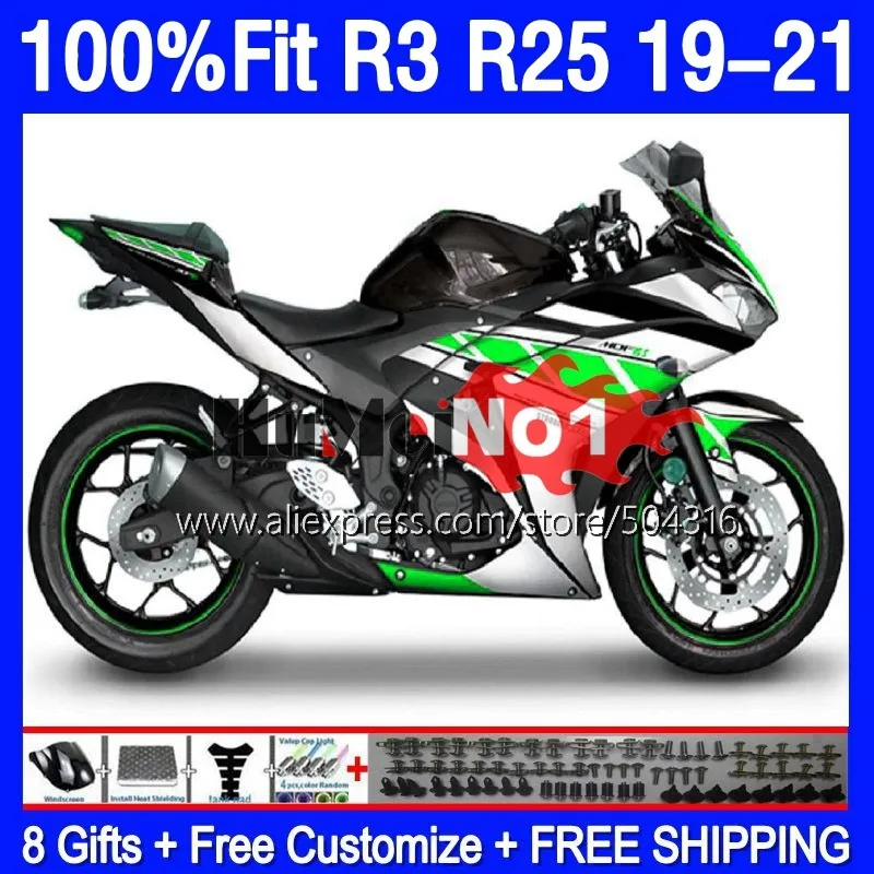 Injection For YAMAHA R 3 25 YZF-R3 YZFR25 YZFR3 19 20 21 22 168MC.83 YZF-R25 YZF R3 R25 2019 2020 2021 2022 Fairing Green silver
Injection For YAMAHA R 3 25 YZF-R3 YZFR25 YZFR3 19 20 21 22 168MC.83 YZF-R25 YZF R3 R25 2019 2020 2021 2022 Fairing Green silver