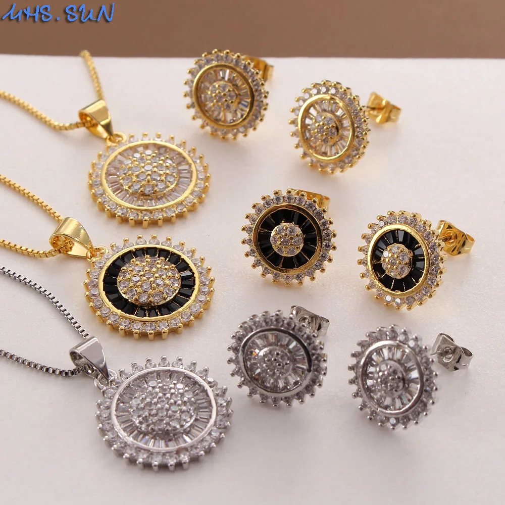 SUNSLL Link Chain Round Pendant Necklace And Earring Jewelry Set Accessories Fashion CZ Zircon For Women Girls Party Gift
SUNSLL Link Chain Round Pendant Necklace And Earring Jewelry Set Accessories Fashion CZ Zircon For Women Girls Party Gift