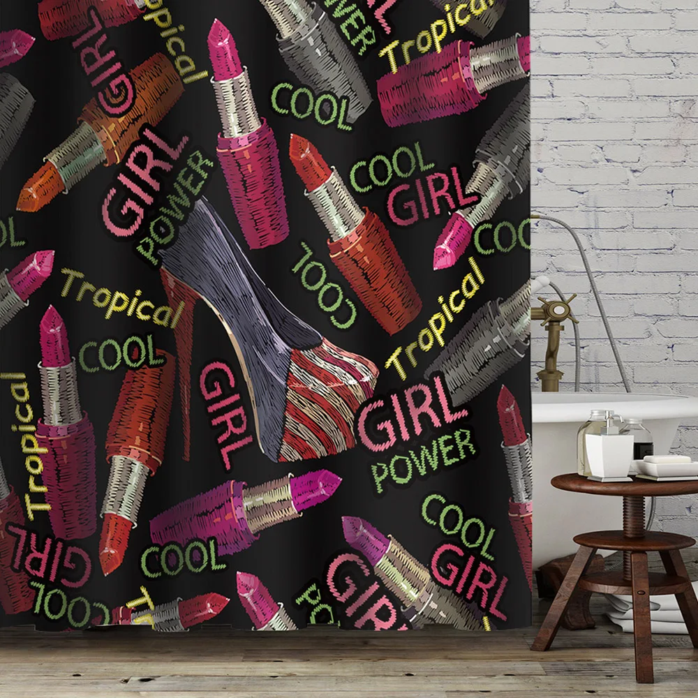 Letter Lipstick Print Bathroom Shower Curtain Toilet Partition Decorative Bath Tub Curtain With Hooks Water-Proof Color Block
Letter Lipstick Print Bathroom Shower Curtain Toilet Partition Decorative Bath Tub Curtain With Hooks Water-Proof Color Block