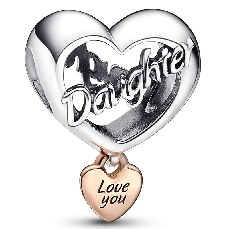 

Authentic 925 Sterling Silver Moments Love Your Daughter Heart Bead Charm Fit Women Pandora Bracelet & Necklace Jewelry