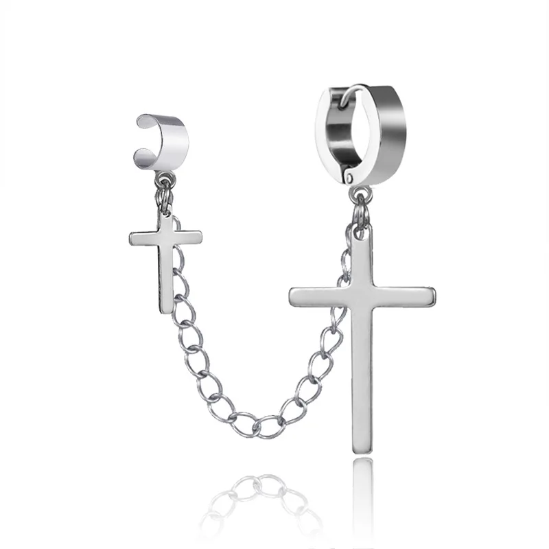 Fashion Women Punk Cross Clip Earring for Teens Men Ear Cuffs Stainless Steel Cool Jewelry Vintage Retro Chain Metal Earrings
Fashion Women Punk Cross Clip Earring for Teens Men Ear Cuffs Stainless Steel Cool Jewelry Vintage Retro Chain Metal Earrings