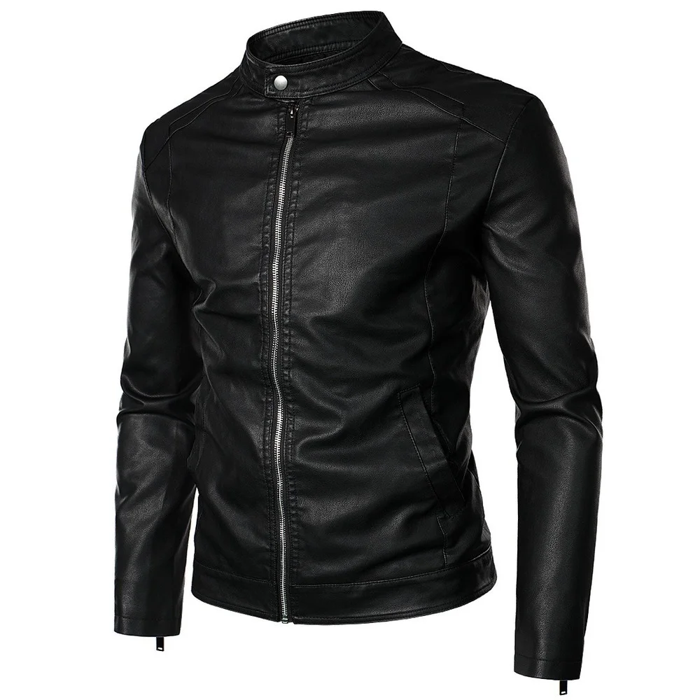 Autumn New Stand Collar Men's Motorcycle Leather Jacket Coats Slim Wash Leather Jjacket British Jacket
Autumn New Stand Collar Men's Motorcycle Leather Jacket Coats Slim Wash Leather Jjacket British Jacket
