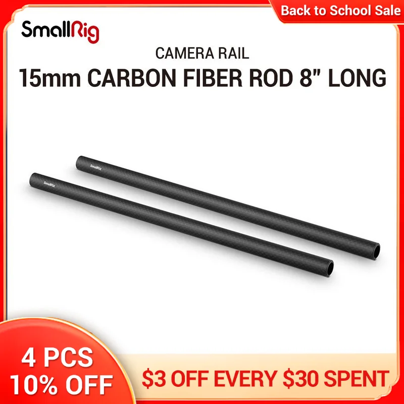 SmallRig 15mm Carbon Fiber Rod for 15mm Rod Support System (Non-Thread), 20cm 8 inches Long, Pack of 2 - 870
SmallRig 15mm Carbon Fiber Rod for 15mm Rod Support System (Non-Thread), 20cm 8 inches Long, Pack of 2 - 870