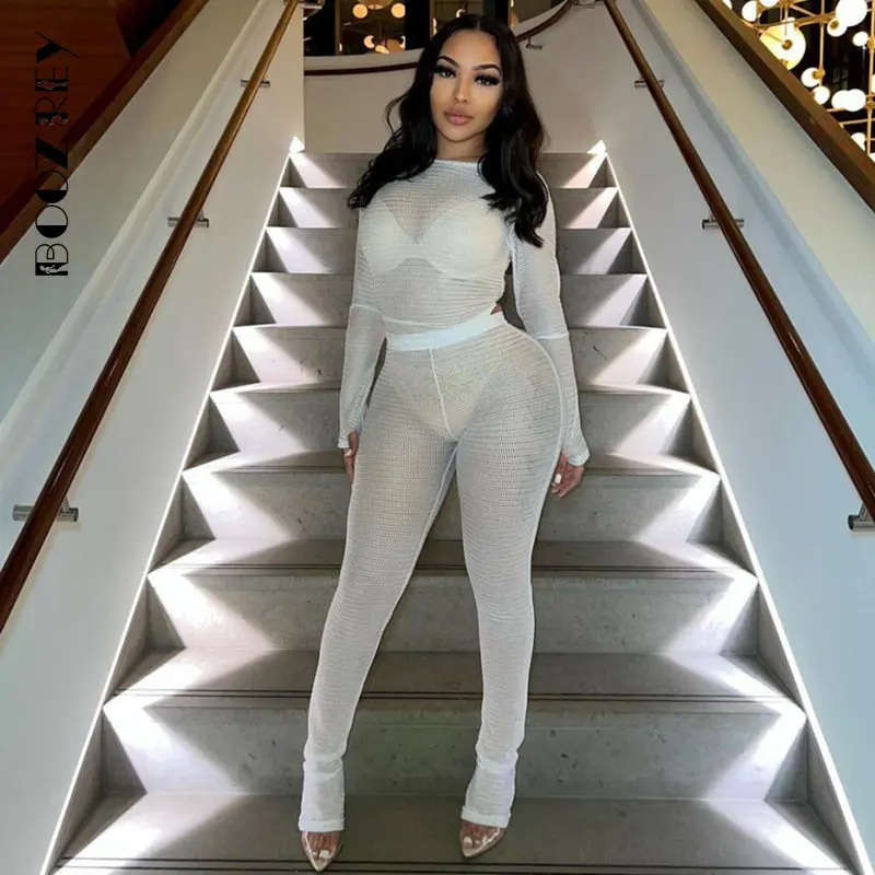 BoozRey новый сексуальный прозрачный женский комплект из двух предметов с длинным рукавом Женская Клубная одежда узкая облегающая Повседневная однотонная уличная одежда комплект брюк
BoozRey новый сексуальный прозрачный женский комплект из двух предметов с длинным рукавом Женская Клубная одежда узкая облегающая Повседневная однотонная уличная одежда комплект брюк