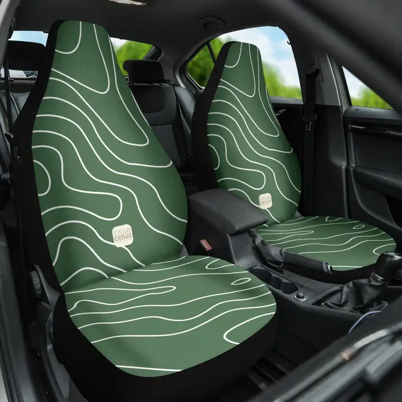 Dark Green Groovy Retro Boho Waves Cute Car Seat Covers for Vehicle for Women Set of 2
Dark Green Groovy Retro Boho Waves Cute Car Seat Covers for Vehicle for Women Set of 2