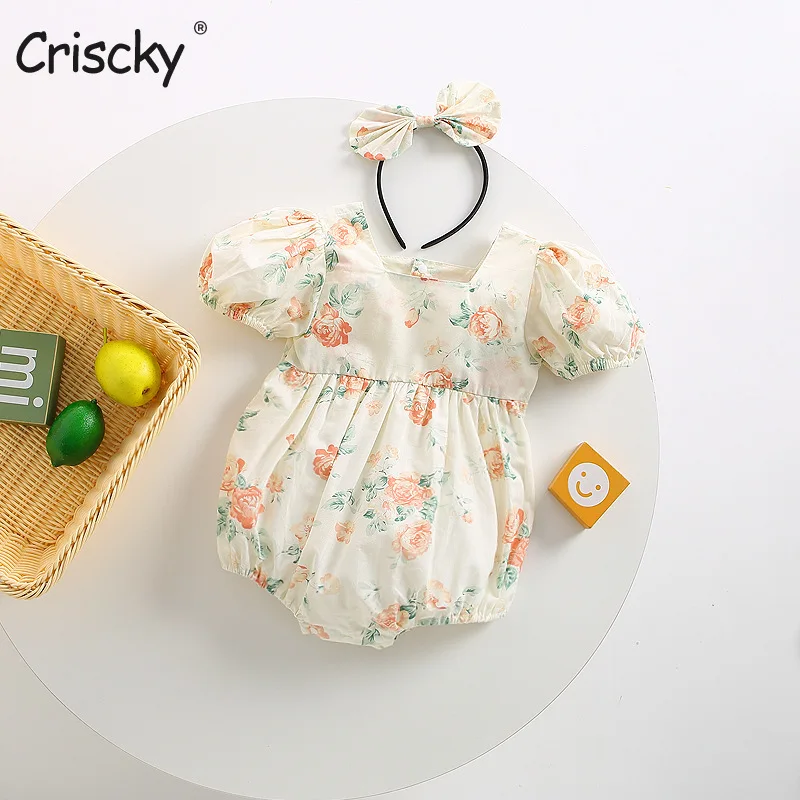 Criscky Korean Ruffle Cute Baby Romper Set Infant Vintage Floral Short Sleeve Floral Jumpsuit Toddler Baby Girl Sweet Clothes 
Criscky Korean Ruffle Cute Baby Romper Set Infant Vintage Floral Short Sleeve Floral Jumpsuit Toddler Baby Girl Sweet Clothes