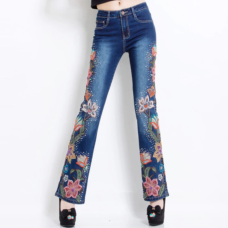 FERZIGE Brand Luxury Trousers Beaded Slim Fit Pants Embroidery Jeans Women High Waist Casual Pants Female Lolita Skinny Jeans
FERZIGE Brand Luxury Trousers Beaded Slim Fit Pants Embroidery Jeans Women High Waist Casual Pants Female Lolita Skinny Jeans