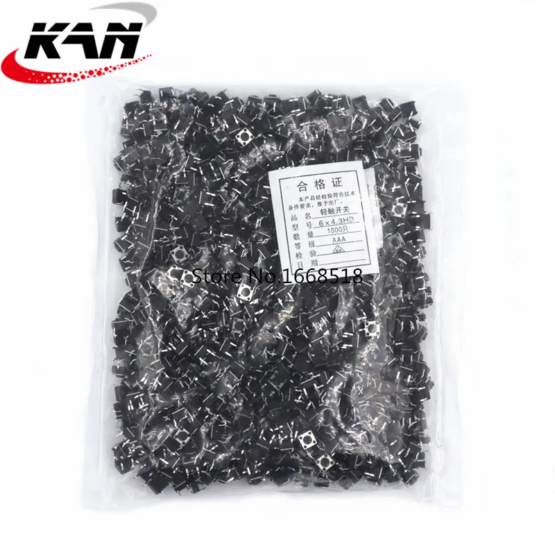 1000 pcs/lot 6*6*4.3mm DIP 12V 0.5A Push Button Micro Switch 4 PIN Tactile Tact Direct Plug-in Self-Reset Interruptor
1000 pcs/lot 6*6*4.3mm DIP 12V 0.5A Push Button Micro Switch 4 PIN Tactile Tact Direct Plug-in Self-Reset Interruptor