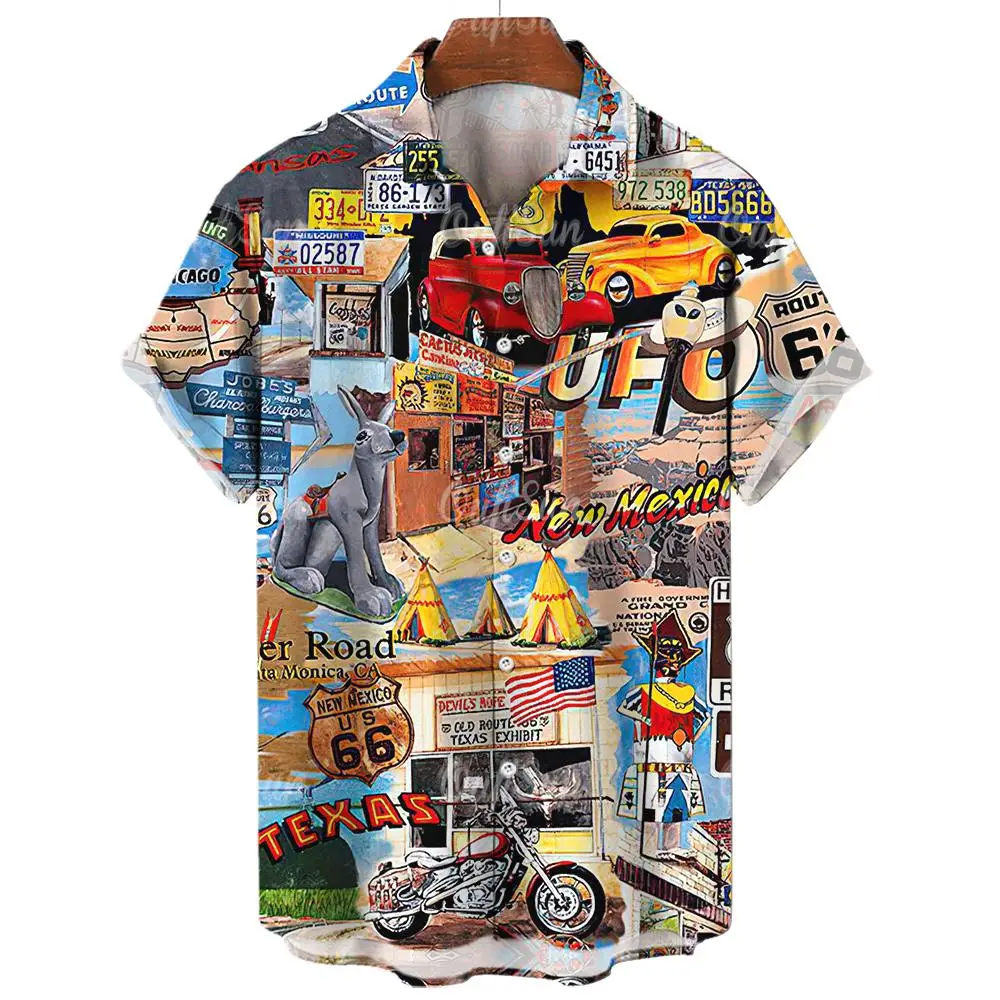 Route 66 Motorcycle American Shirts For Men Clothing Hawaiian Beach Shirt 3D Printing Motocross Tops Hip Hop Rock Blouse Camisa
Route 66 Motorcycle American Shirts For Men Clothing Hawaiian Beach Shirt 3D Printing Motocross Tops Hip Hop Rock Blouse Camisa