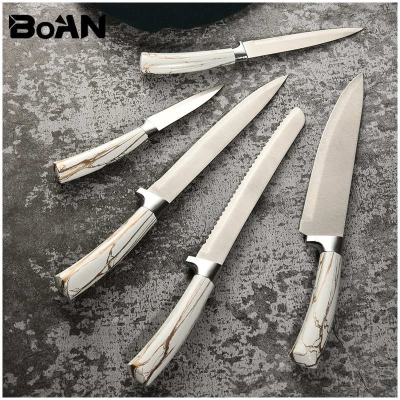 New Boan Household Knife Set 6/7pcs Combination Set Kitchen Accessories Stainless Steel Chef's Knife Gift Set with Knife Holder
New Boan Household Knife Set 6/7pcs Combination Set Kitchen Accessories Stainless Steel Chef's Knife Gift Set with Knife Holder