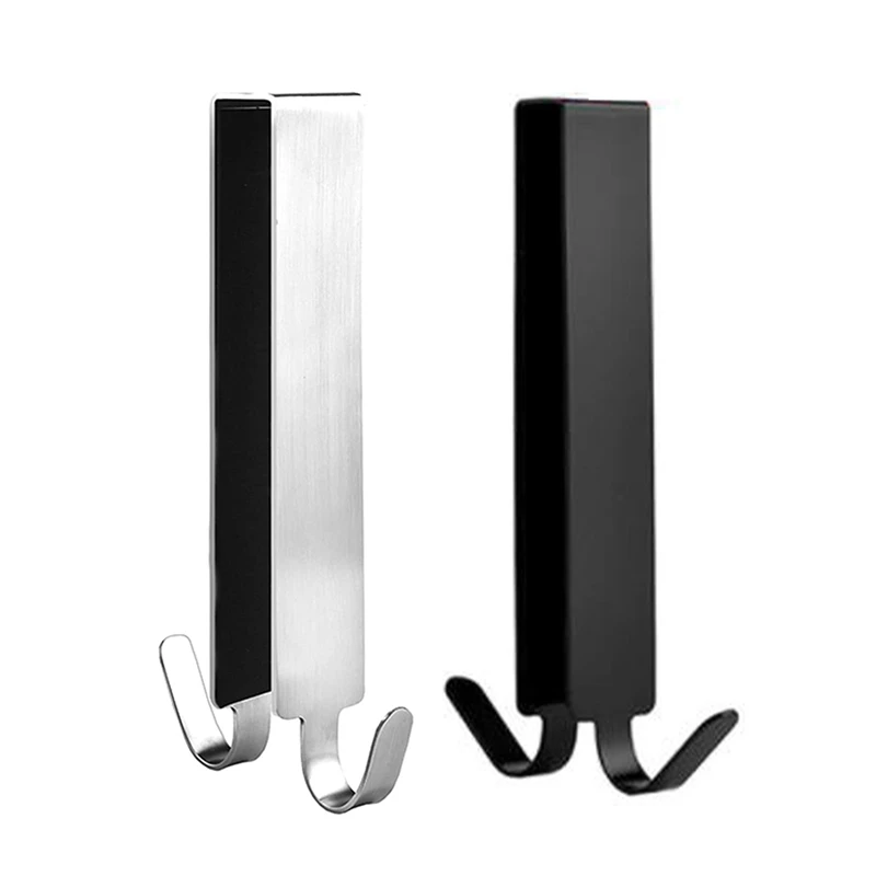 2 PCS Over Door Hooks Shower Door Hooks Double-Sided Hooks For Towels Glass Door For Bathroom (Black + Silver) 
2 PCS Over Door Hooks Shower Door Hooks Double-Sided Hooks For Towels Glass Door For Bathroom (Black + Silver)
