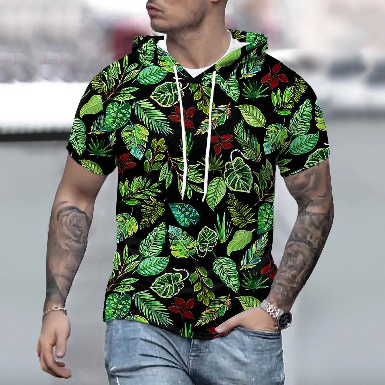 Harajuku Leaf 3d Print Hip Hop Short Sleeve Hooded Sweetshirts For Men Fashion Drawstring Streetwear Hoodies Autumn Oversize Top
Harajuku Leaf 3d Print Hip Hop Short Sleeve Hooded Sweetshirts For Men Fashion Drawstring Streetwear Hoodies Autumn Oversize Top