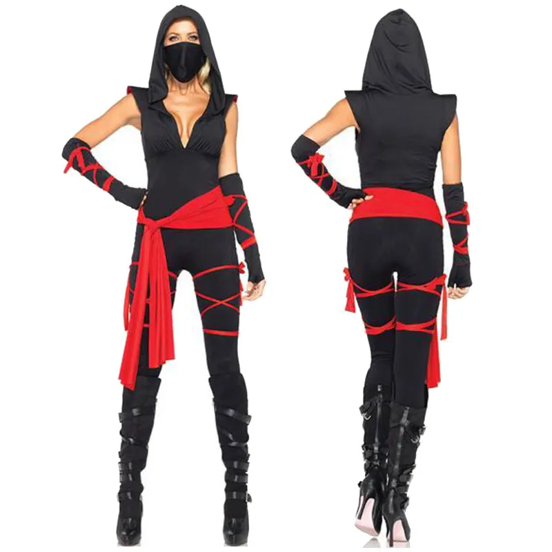 

Sexy Ninja Costumes Japan Samurai Cosplay Anime Halloween Costumes for Women Adult Warrior One-Pieces Jumpsuits Carnival Dress