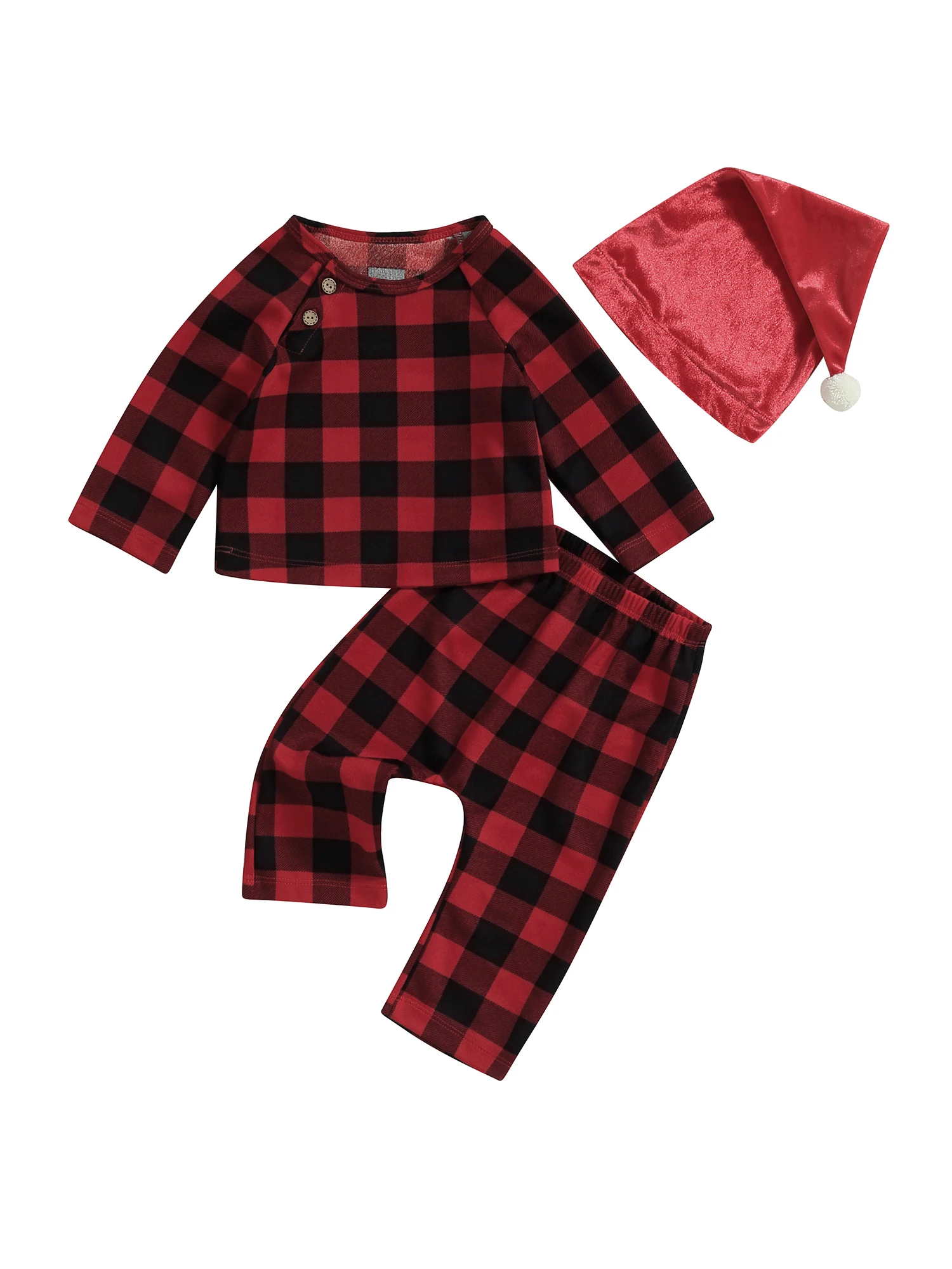 CuddlyJoy Baby Winter Holiday Outfit Set Tartan Patterned Long Sleeve Round Neck Sweater Pants Hat 3-Piece Ensemble for Autumn
CuddlyJoy Baby Winter Holiday Outfit Set Tartan Patterned Long Sleeve Round Neck Sweater Pants Hat 3-Piece Ensemble for Autumn