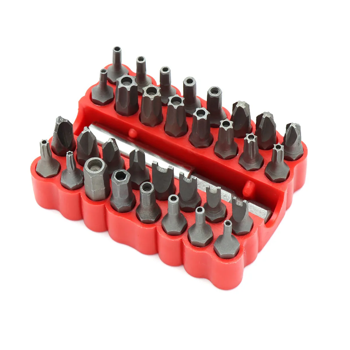 33Pcs 68×48×29mm Material Chrome Vanadium Steel Solid/Hollow Security Screwdriver Bit Set with 6 Type Bits and 1 Bit Holder
33Pcs 68×48×29mm Material Chrome Vanadium Steel Solid/Hollow Security Screwdriver Bit Set with 6 Type Bits and 1 Bit Holder