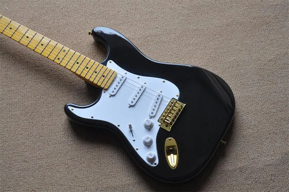 Chinese guitar factory custom left hand black electric guitar Gold hardware guitar Real photos in stock 331
Chinese guitar factory custom left hand black electric guitar Gold hardware guitar Real photos in stock 331