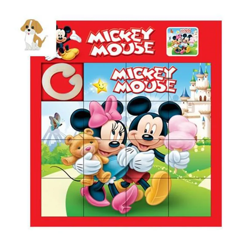 Пазлы Disney Ранняя развивающая игрушка Монтессори детская головоломка Микки Маус