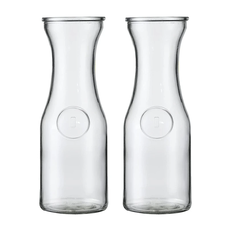 2 Pack Glass Carafes With Acrylic Lids, 35 Oz Water Pitcher Juice Container For Brunch, Mimosa Bar, Beverage, Iced Tea
2 Pack Glass Carafes With Acrylic Lids, 35 Oz Water Pitcher Juice Container For Brunch, Mimosa Bar, Beverage, Iced Tea