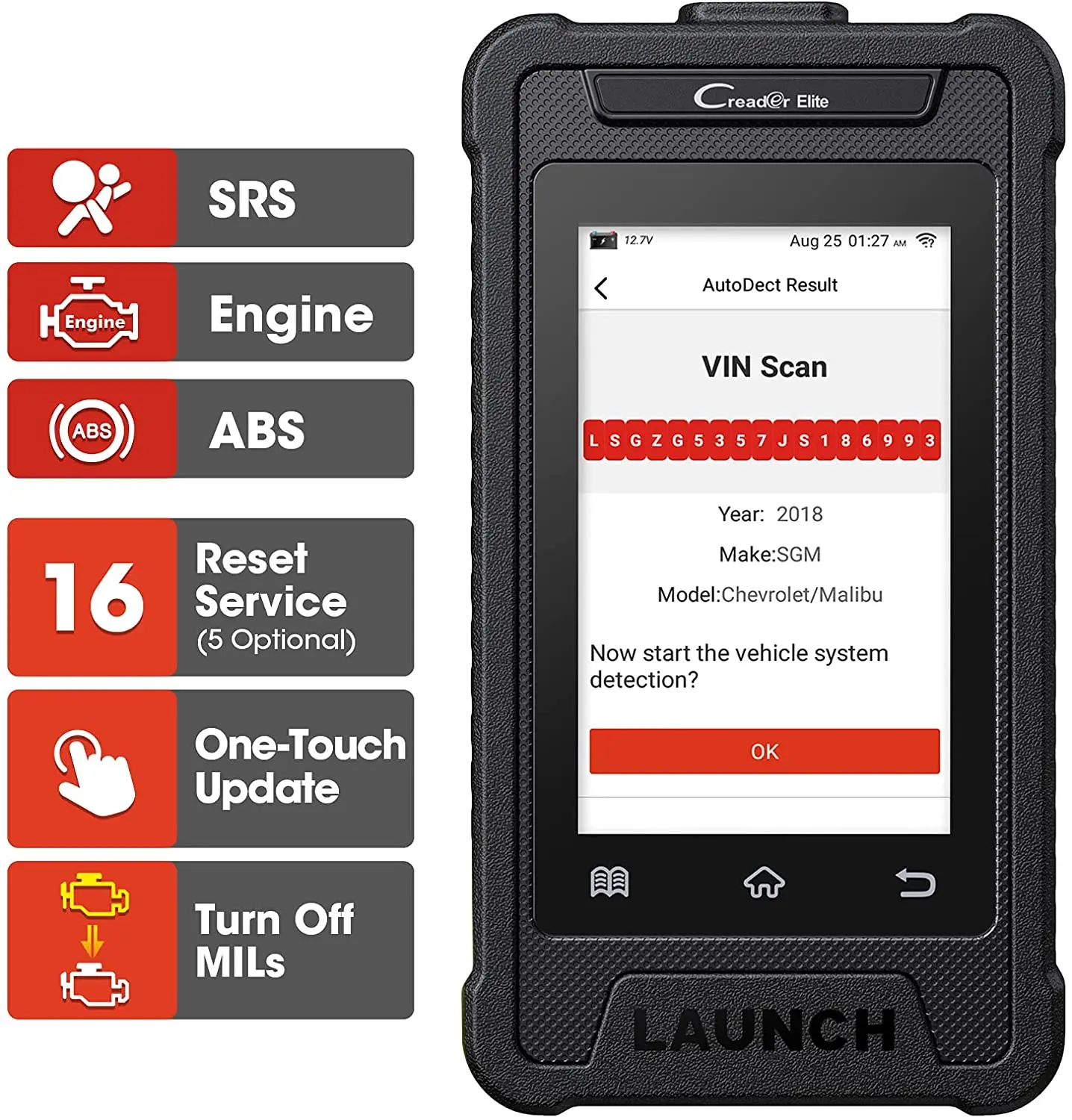 LAUNCH CRE305 Creader Elite 305 OBD2 Car Code Reader OBDII Auto Diagnostic Tool ABS SRS Check Engine Automotive Scanner Tools
LAUNCH CRE305 Creader Elite 305 OBD2 Car Code Reader OBDII Auto Diagnostic Tool ABS SRS Check Engine Automotive Scanner Tools