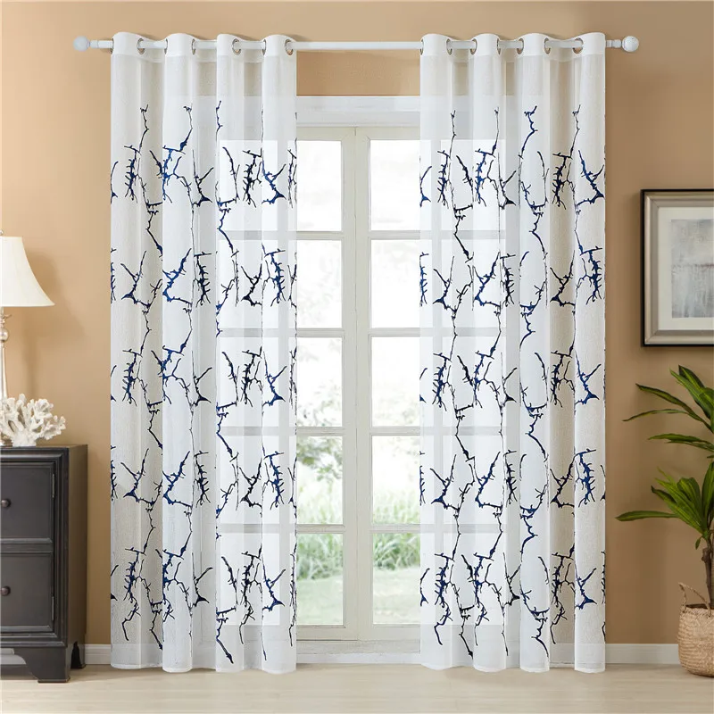 American White Branch Embroidered Sheer Curtain For Bedroom Living Room Modern Geometric Pattern Voile Drapes For Balcony Custom
American White Branch Embroidered Sheer Curtain For Bedroom Living Room Modern Geometric Pattern Voile Drapes For Balcony Custom