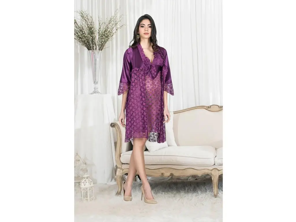 Халат и ночная рубашка Sanya из хлопка и сатина с рюшами
Халат и ночная рубашка Sanya из хлопка и сатина с рюшами