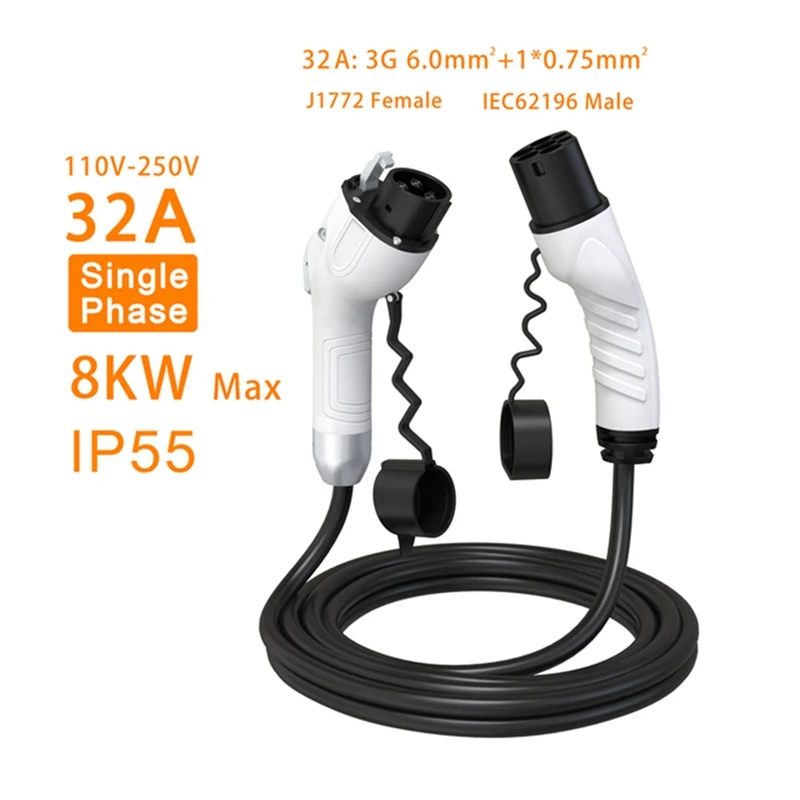 EV Car Charger Plug Type1 to Type2 SAEJ1772 to IEC62196-2 with 5M Cable EV Charger EV Charging Adapter
EV Car Charger Plug Type1 to Type2 SAEJ1772 to IEC62196-2 with 5M Cable EV Charger EV Charging Adapter