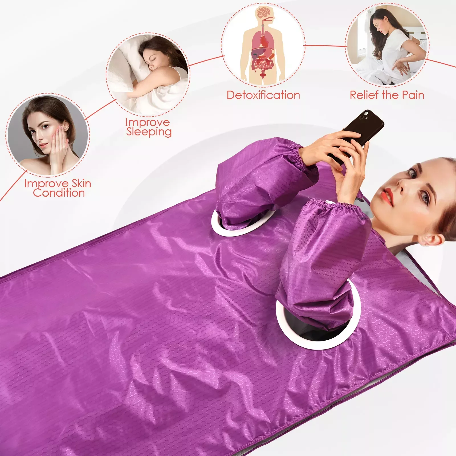 Far Infrared Sauna Blanket, Stretchy Hand Sleeve Design, 2 Zone Thermal Sauna Blanket, Body Shaper For Weight Loss And Fitness
Far Infrared Sauna Blanket, Stretchy Hand Sleeve Design, 2 Zone Thermal Sauna Blanket, Body Shaper For Weight Loss And Fitness
