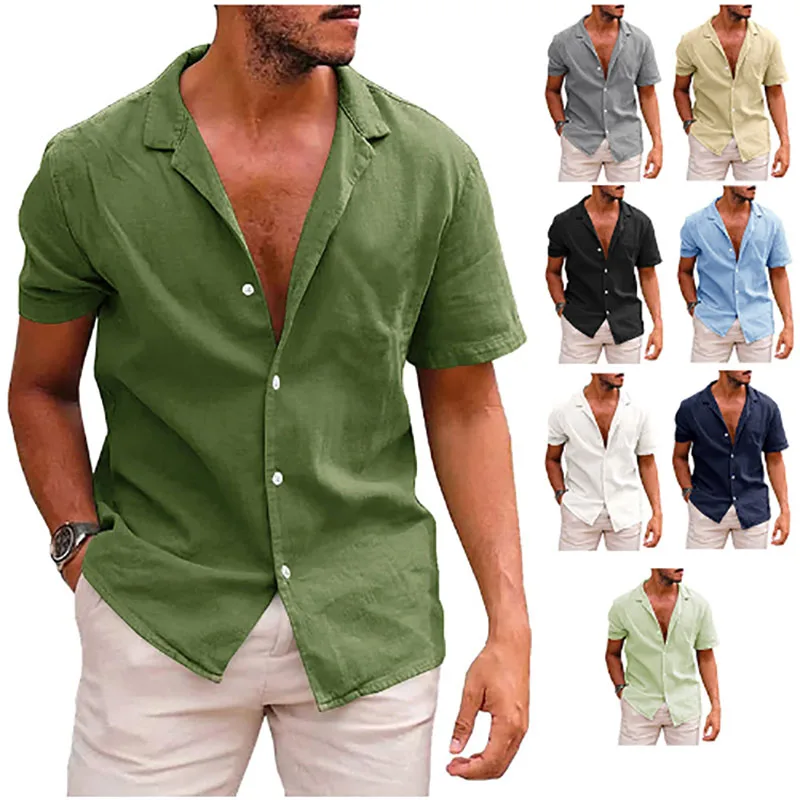 Summer New Men's Shirts Linen Loose Short Sleeve Men Tops Solid Button Cardigan Sweatshirt Cotton Linen Fashion Casual Shirt
Summer New Men's Shirts Linen Loose Short Sleeve Men Tops Solid Button Cardigan Sweatshirt Cotton Linen Fashion Casual Shirt