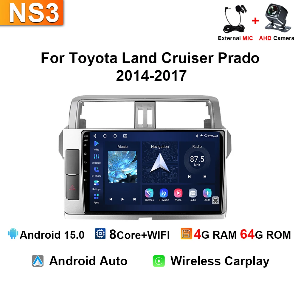 Автомобильный радиоприемник Android15 для Toyota Land Cruiser Prado 150 2014-2016 2017, автоматический мультимедийный видеоплеер Carplay, стереонавигация GPS
Автомобильный радиоприемник Android15 для Toyota Land Cruiser Prado 150 2014-2016 2017, автоматический мультимедийный видеоплеер Carplay, стереонавигация GPS