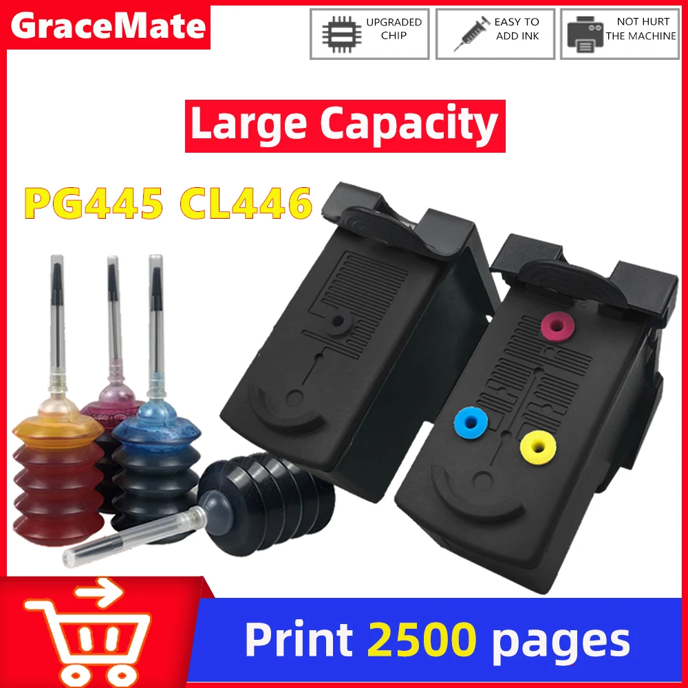 PG445 CL446 PG-445 CL-446 Refill CISS Ink Cartridge for Canon PG 445 for Canon PIXMA MX494 MG2440 MG2940 MG2545 MG2540S IP2840
PG445 CL446 PG-445 CL-446 Refill CISS Ink Cartridge for Canon PG 445 for Canon PIXMA MX494 MG2440 MG2940 MG2545 MG2540S IP2840