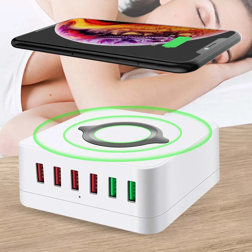 LED Display Multi USB Charging Station 6 Port USB Charger Charging Station with Wireless Charger 3.0 PD USB C Port
LED Display Multi USB Charging Station 6 Port USB Charger Charging Station with Wireless Charger 3.0 PD USB C Port
