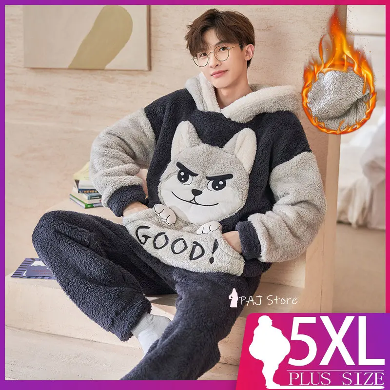 Winter Flannel Man Pajama Men Pajamas Set Plus Size 5XL Thick Warm Sleepwear Cartoon Nightwear Home Clothes with Hood Lounge Set
Winter Flannel Man Pajama Men Pajamas Set Plus Size 5XL Thick Warm Sleepwear Cartoon Nightwear Home Clothes with Hood Lounge Set