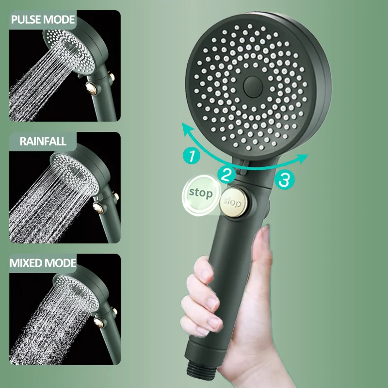 

Starry Shower Head 3 Mode Adjustable High Pressure One-key Stop Water Shower Head Water Saving Rainfall Shower for Bathroom