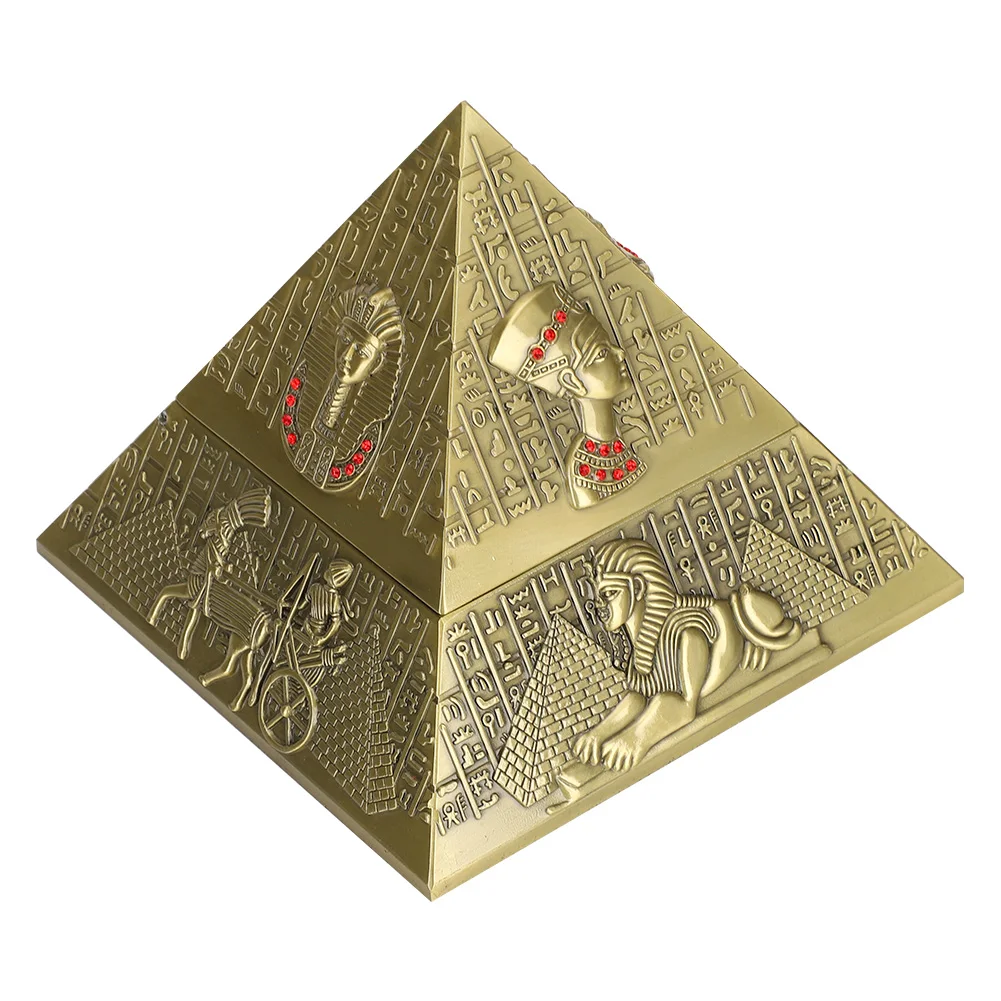 

Metal Ashtray Innovative Decor Gifts Smoking Set Egyptian-Pharaoh-Pyramid-Shape Ornaments(Bronz Ashtray Ashtray Ashtray